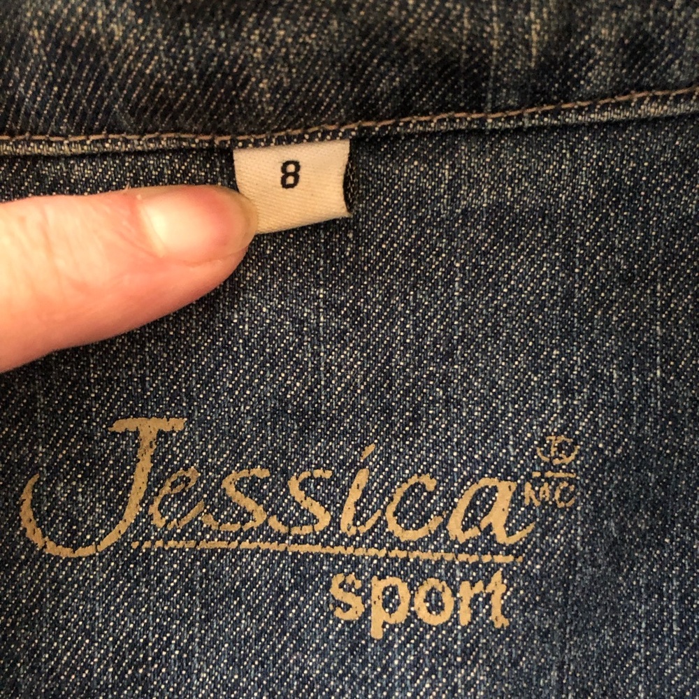 Jessica Sport Denim Jean Tapered Jacket Size 8 Vintage - Picture 4 of 8